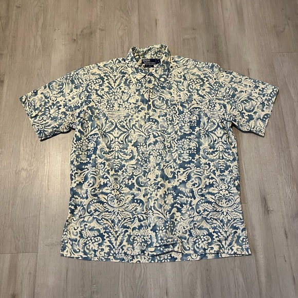 Polo Ralph Lauren Other - Vintage Polo Ralph Lauren Camp Floral Linen Ramie Blend Hawaiian Shirt